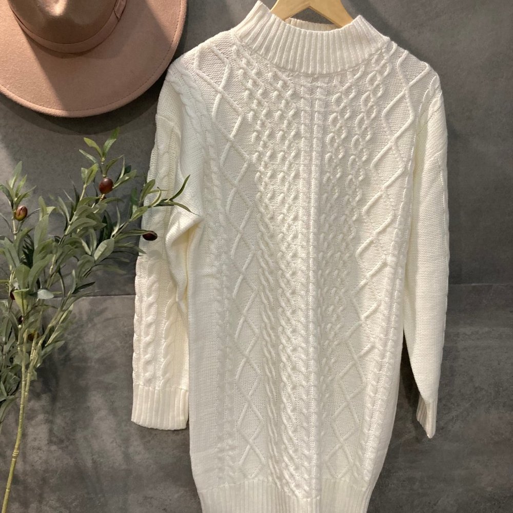 Adorable white sweater dress.